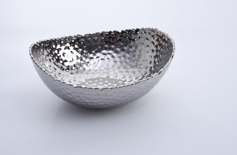 Hammered Porcelain Oval Bowls- 3 Sizes