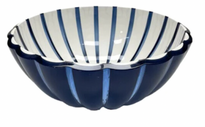 Large acrylic striped bowl